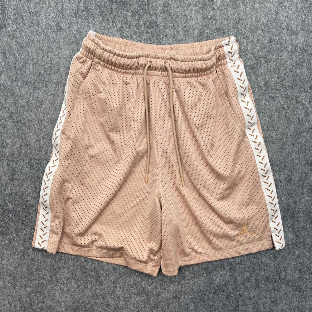 Jordan Shorts Mens Small Beige Mesh Flight MVP Basketball Jumpman Athletic